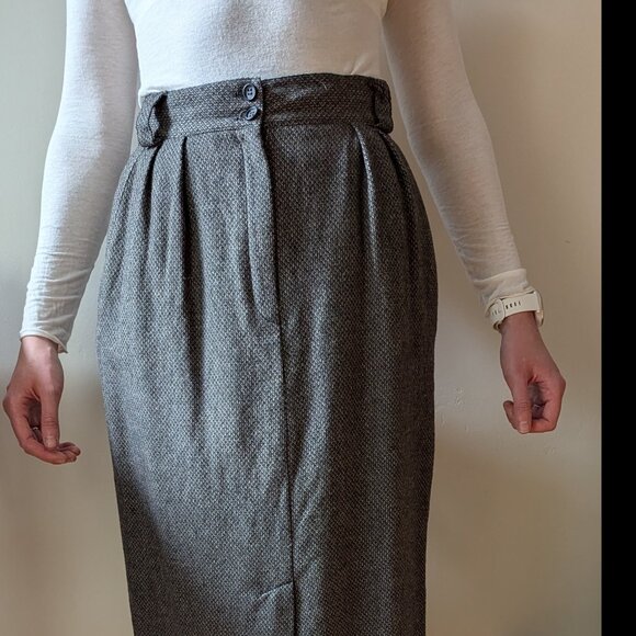 Dior Wool Tweed Skirt Brown Pencil Midi Straight Skirt Size 10 - Picture 4 of 16